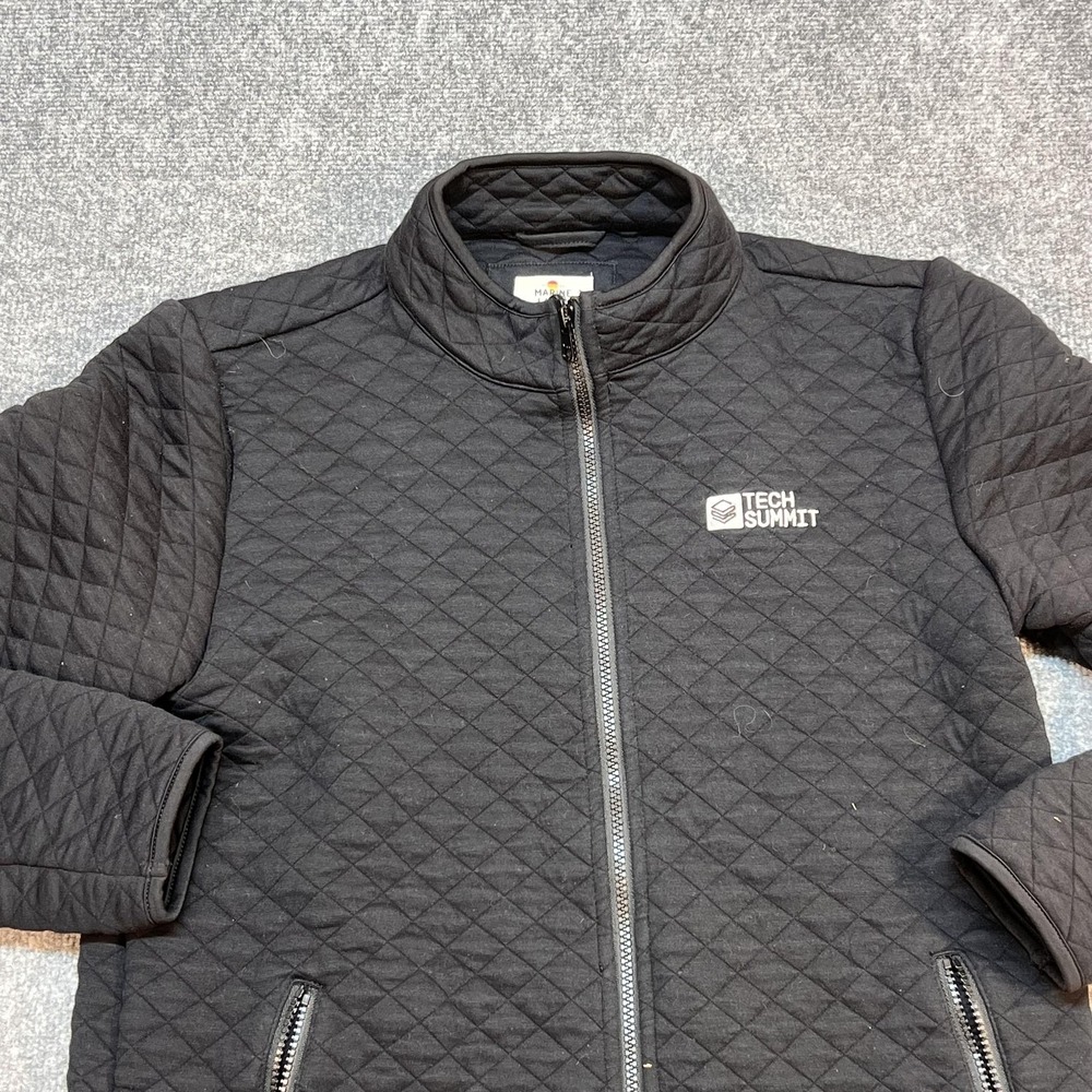 Marine Layer Jacket Womens Medium Black Quilted Full Zip Tech Summit Databricks - Picture 2 of 11